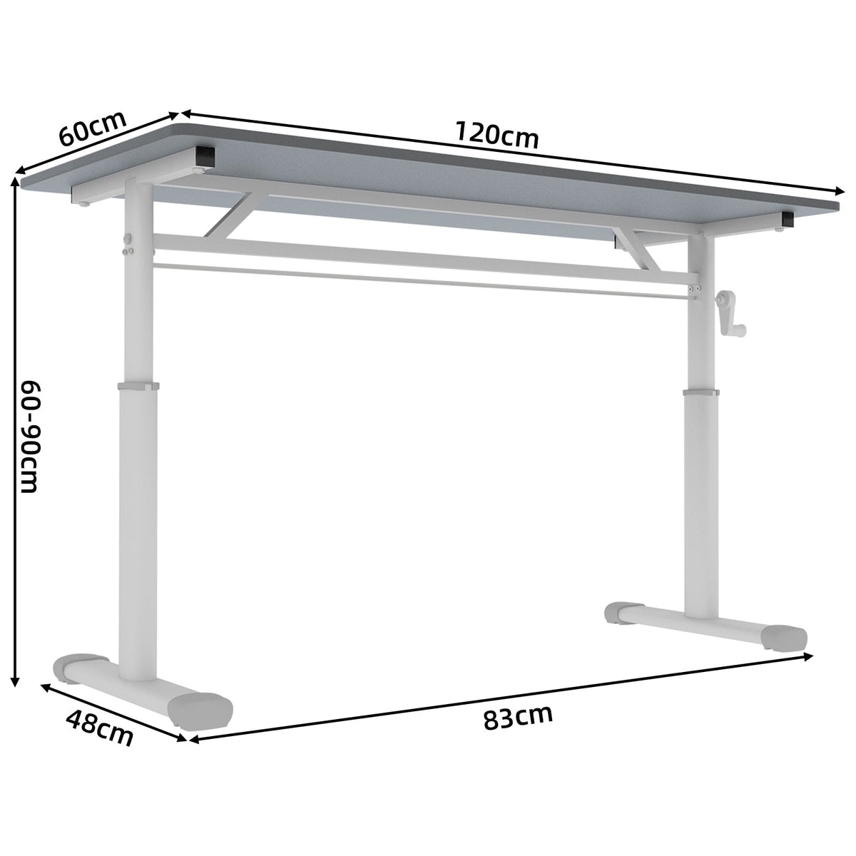 Adjustable Study Desk, Height-Adjustable Multi-Purpose Home/Office, Compact Design
