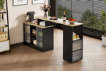 Extendable Bar Table Movable Swivel Storage Black