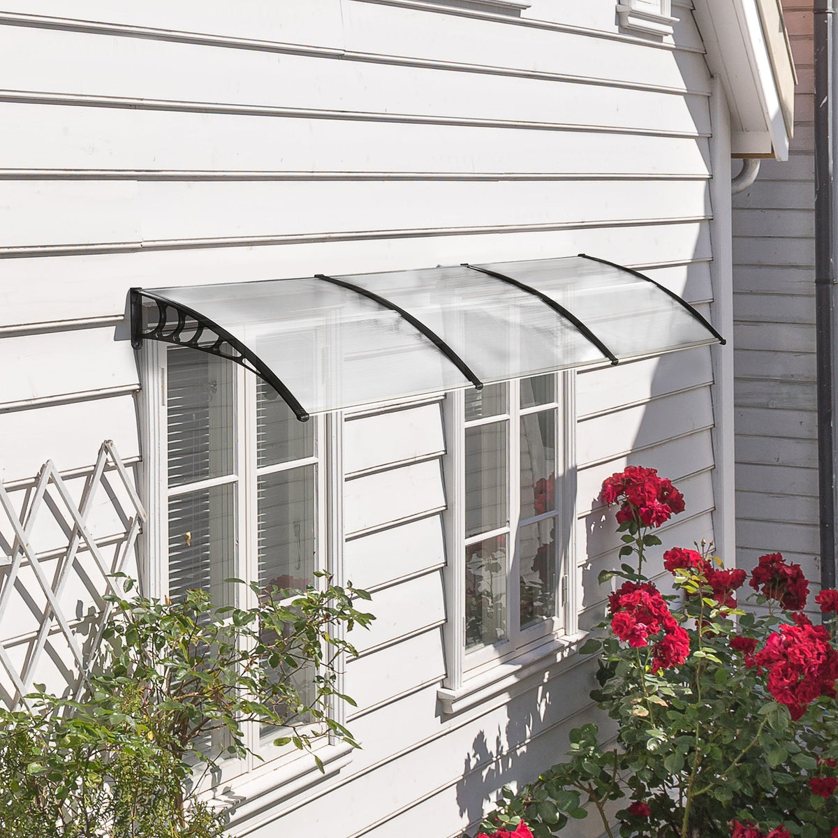 Canopy for Front Door, Pent Arch with UV Protection and Rain Protection, Polycarbonate