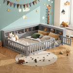 Daybed with Storage and USB Charging Port, 140x200cm, Grey Chipboard