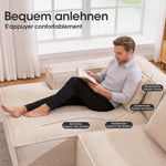 Economy Textile Sofa, 235 cm Wide with Two Cushions and Pencil Case, Modern and Comfortable, Textile