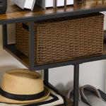Side Table Narrow 4 Levels Anti-Tip Industrial Design Black Steel