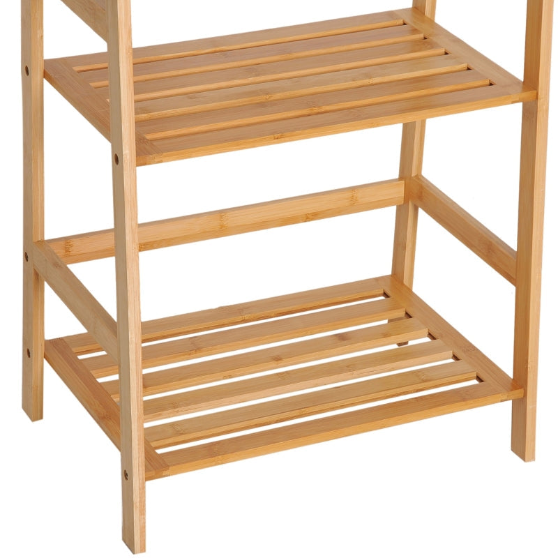 Ladder Bookcase, 4-Tier Bamboo Top, Natural