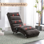 Relaxation Lounger with Vibration Function and Side Pockets, Bagcloth and Metal