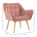 Single Armchair, Relaxing Velvet-Look Upholstered, Raised Legs