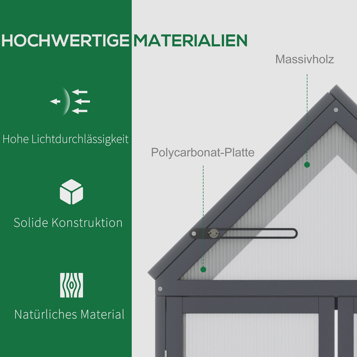 Cold Frame Greenhouse 3 Level Hinged Roof Wood Natural