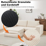 Corduroy 2-in-1 Sofa Bed with Two Pillows, Removable Footstool and Modular Design, Corduroy