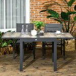 Garden Table Extendable Patio Balcony Aluminum, Beige/Grey