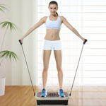 Vibration Plate Fitness Trainer with LED Display, USB Speaker, Training Bands, Remote Control