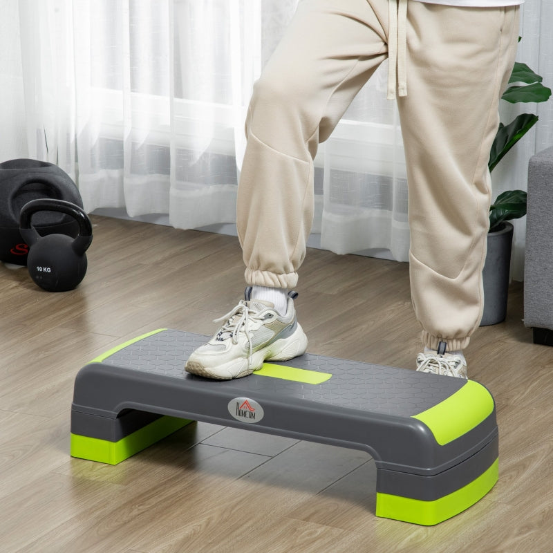 Aerobic Stepper, 3-Level Height Adjustable, 150 kg, Grey/Green