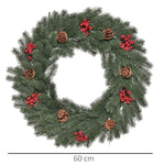 Fir Wreath, Christmas Door Wreath with Eyelet, Green PE