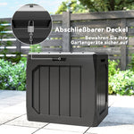Outdoor Storage Box 121L with Handles - Black Plastic
