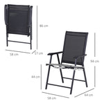 Camping Chairs Folding with Armrests, Metal Black