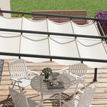 Pavilion Pergola 3x3m Windproof Adjustable Roof, Cream-Colored