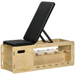 Weight Bench Training Bench Adjustable Storage Resistance Bands, Solid Wood