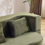 Large Dual-Purpose Futon Sleeper Sofa, Assembly-Free and Foldable Floor-Standing Couch, Green
