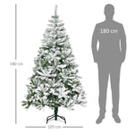 Artificial Christmas Tree - Snow Effect Hinged, Green/White
