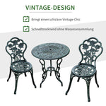 3-Piece Bistro Set for Balcony & Terrace, Antique Green Cast Aluminum