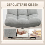 Swivel Lounge Chair with Wide Seat, Water-Repellent, Crossed Steel Legs, Light Grey