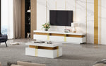 TV Wall Cabinet Set with Coffee Table & TV Cabinet, White
