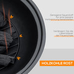 Fire Bowl Fire Pit, Lid & Poker, Tree Stump Design, Steel MgO Brown