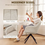 Armchair Swivel Lounge Chair Steel Legs Velvet Beige