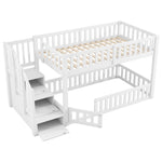Bunk Bed with Storage Ladder, 90x200cm, White