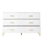 Chest of drawers 6 drawers for living room and bedroom, white