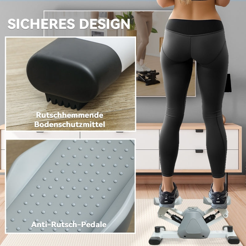 Mini Stepper with LCD Display, Non-Slip Pedals, 100 kg, Gray