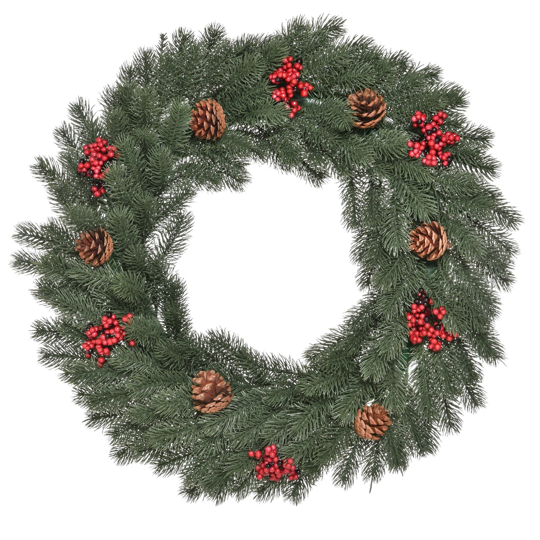 Fir Wreath, Christmas Door Wreath with Eyelet, Green PE