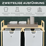 Laundry Basket with 2 Removable Bags, Bamboo Cream