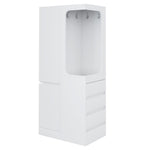 Wardrobe with Drawers and Open Storage, 70x40x170cm, White