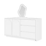 Dressing Table with LED Mirror & Extendable Tabletop, White