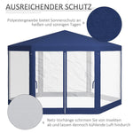 Gazebo Hexagonal 4x3m Water-Repellent Stable Winterproof Blue