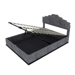 Modern Soft Bed with Mattress & Storage, 160x200cm, Gray