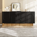 Modern Sideboard Cabinet with 4 Doors Ample Storage U-Shaped 160x75x38 cm