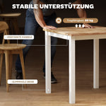 Dining Table for 4 People, Rubber Wood, Natural