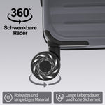 Three-piece Luggage Set - Front-opening, Cup Holders, TSA Lock, 360° Wheels, ABS Material