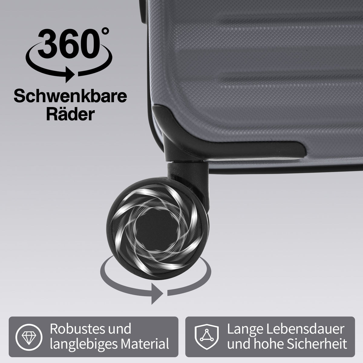 Three-piece Luggage Set - Front-opening, Cup Holders, TSA Lock, 360° Wheels, ABS Material