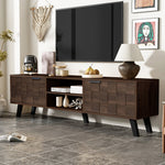 Modern TV Cabinet 2 Doors 2 Open Compartments 160.5cm - Dark Wood Grain