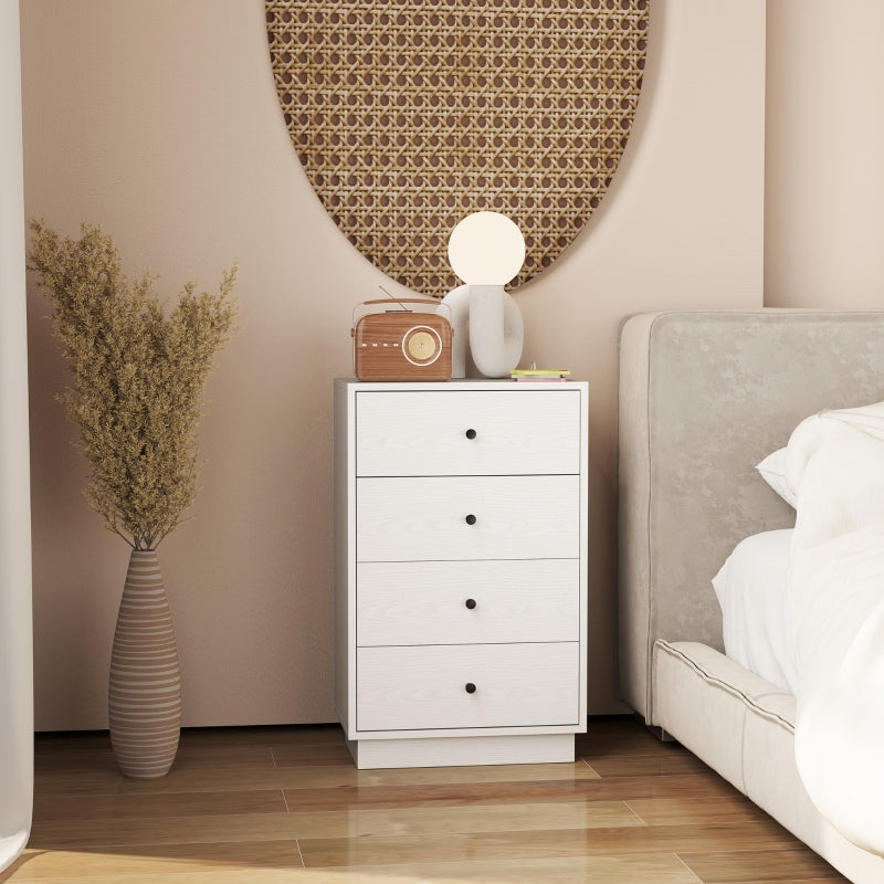Chest of Drawers, 4 Drawer Wood Storage Cabinet, White