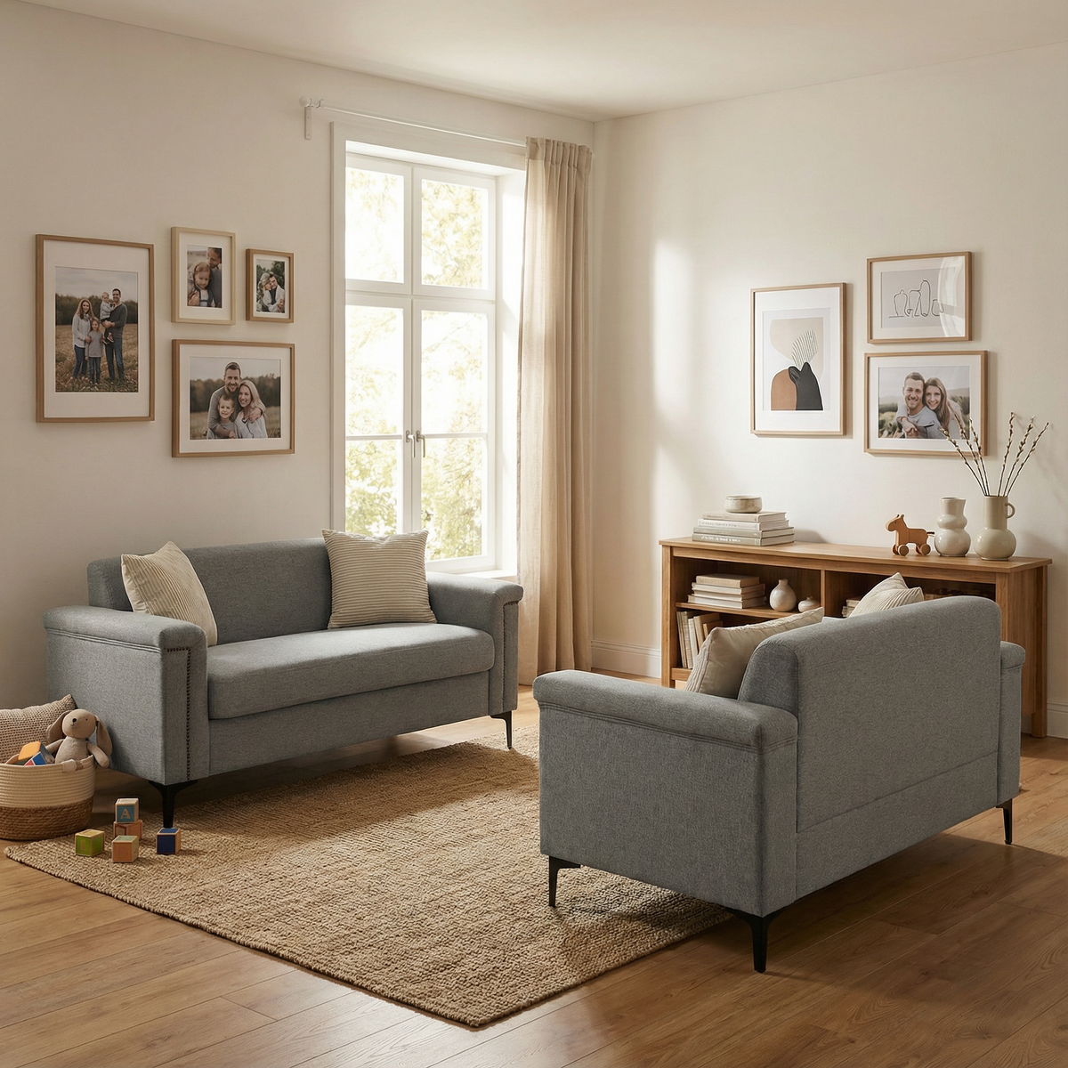 Modern Sofa Set 2-Seater 172cm 2-Piece