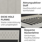Modern Minimalist Soft Bed, Comfortable Headboard, Low Box Frame, 140x200CM, Beige