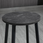 Bar Table & Bar Stool Set, 3-Piece Dining, Steel Black/White