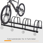 Bike Rack, 5 Bikes, Weatherproof, Steel, Black