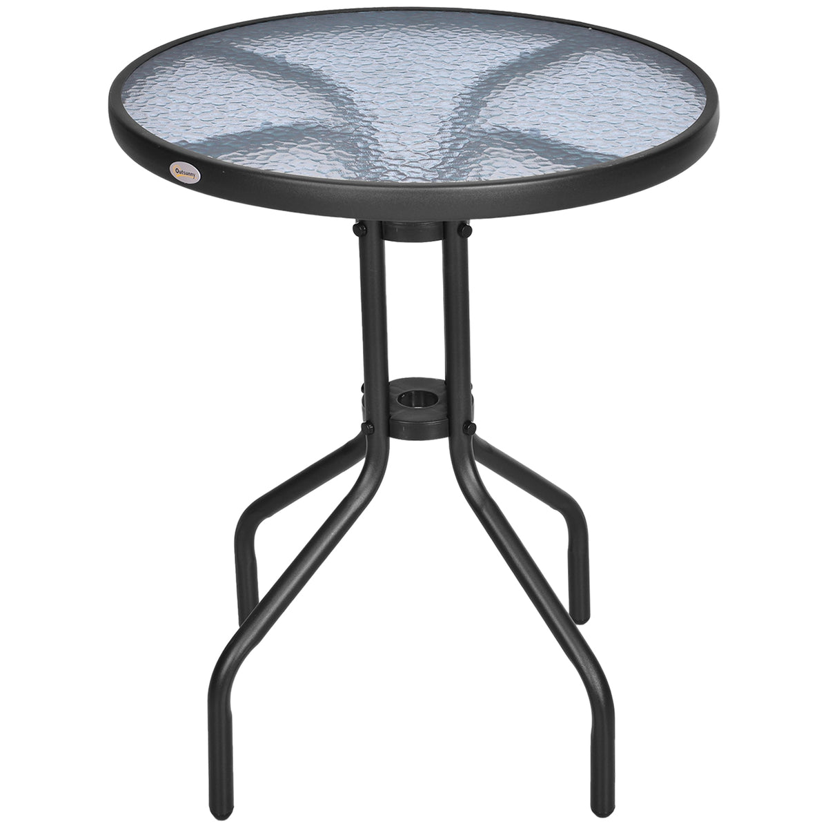 Round Garden/Balcony Table Ø60xH70cm Safety Glass Metal