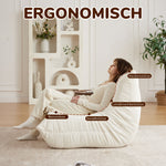 Togo Style Floor Lounge Chair Armless Memory Foam - Chenille