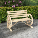 2-seater Garden Bench with Armrests, 240 kg Load Capacity, Fir Wood, Natural