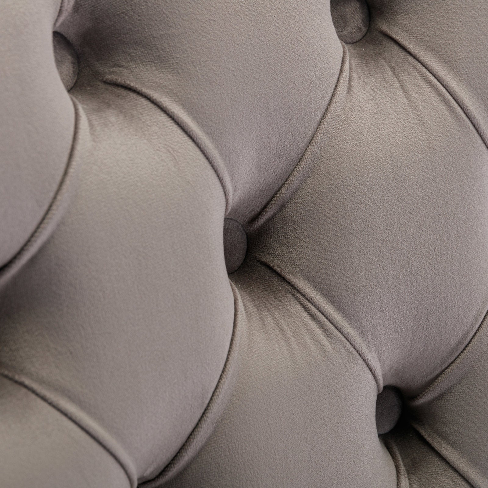 A&A Furniture Nikki Collection Tufted Velvet Dining Chair Set of 2 Golden Legs - Grey/Gold