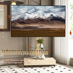 Mobile TV Cart - Height Adjustable Drawers for 32-75 Inch TVs - Natural Finish